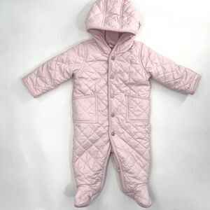 Lauren Ralph Lauren Light Pink Quilted Hooded Infant Snowsuit